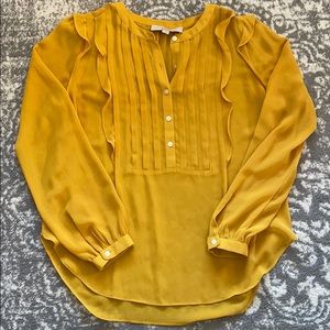 LOFT - Mustard yellow long sleeve tunic blouse